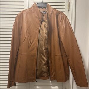Kenneth Cole Tan Faux Leather Jacket